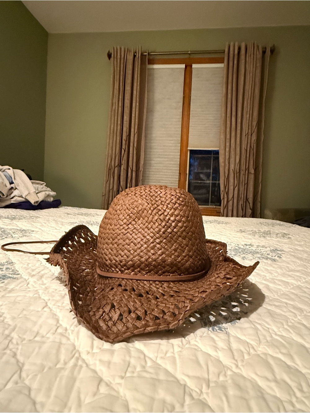 Urban Outfitters Brown Woven Straw Cowboy Hat